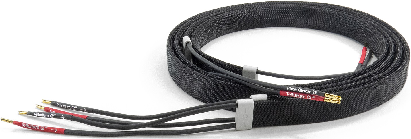 Tellurium Q Ultra Black II Speaker Cables with Banana Ends (4.5 meter), product image from Hifiheaven