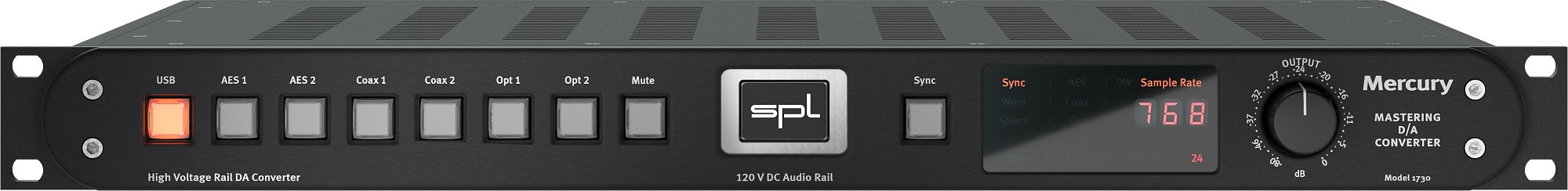 SPL Mercury Stereo Mastering DAC Digital to Analog Converter (Black), product image from Hifiheaven