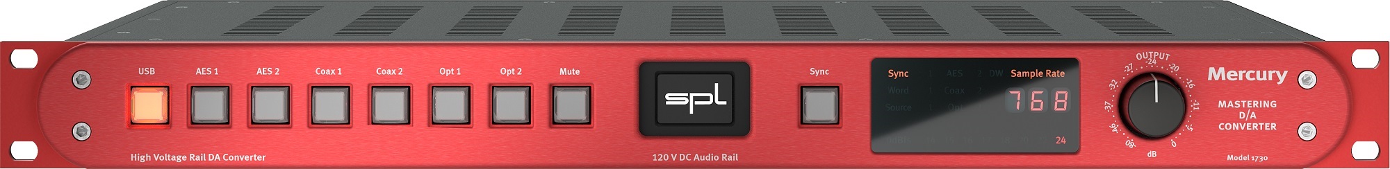 SPL Mercury Stereo Mastering DAC Digital to Analog Converter (Red), product image from Hifiheaven