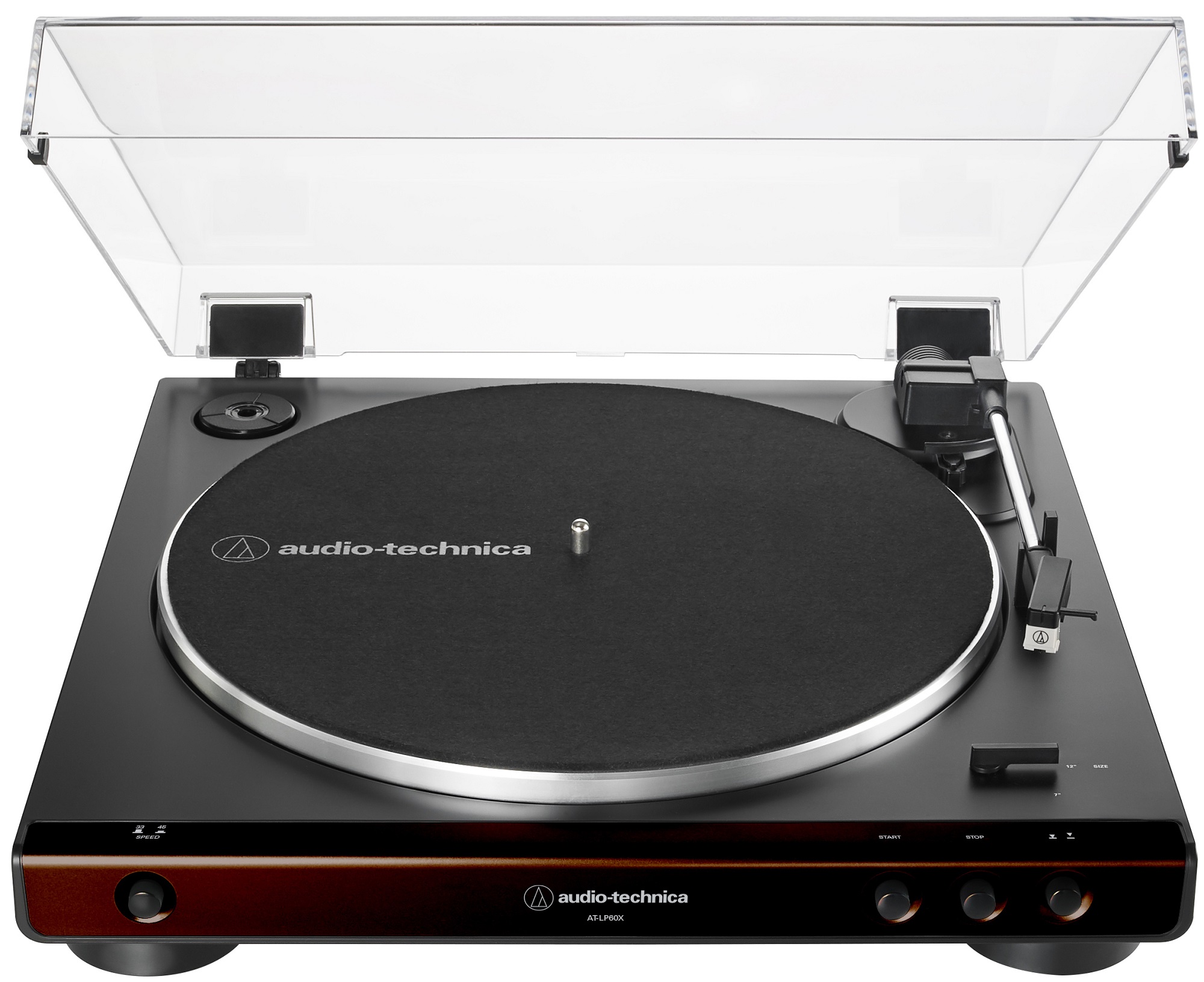 Audio-Technica AT-LP60X-BW Fully Automatic Belt-Drive Turntable (Brown/Black), product image from Hifiheaven