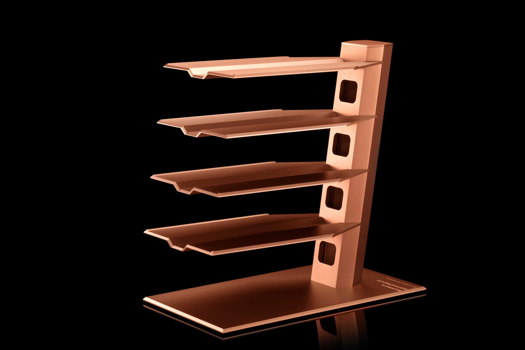 Burson Audio Mothership MS-03 4-level Cable Management Aluminum Rack (Copper Gold), product image from Hifiheaven