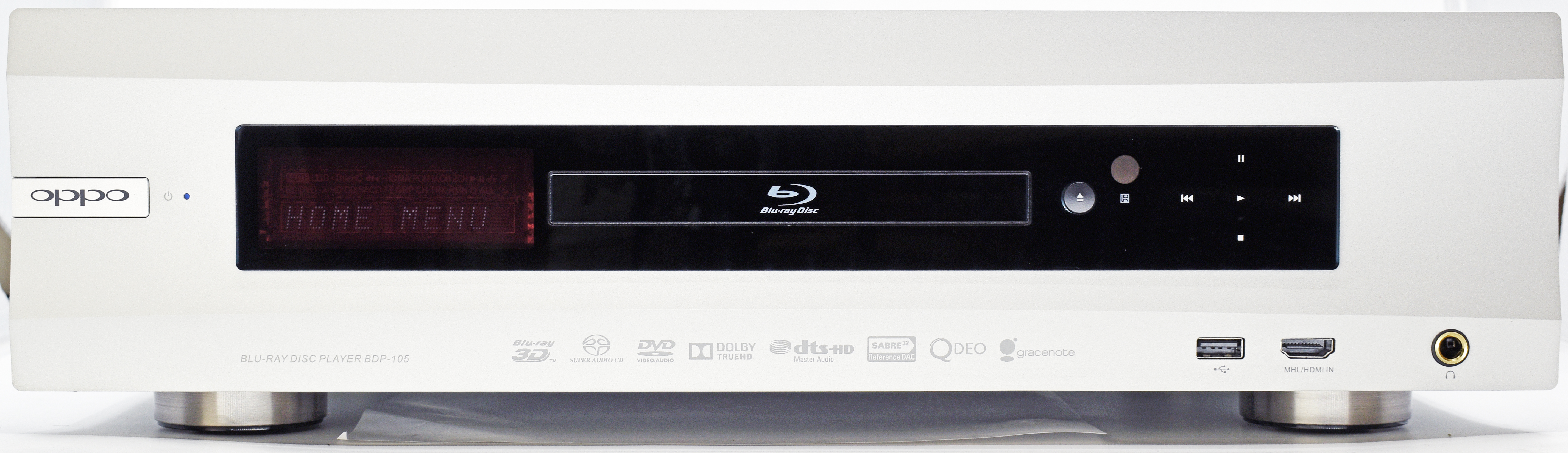 oppo BDP-105 balanced SACD/3D BD/DVD-A Player/Wi-Fi/remote 100-240v (Silver), product image from Hifiheaven