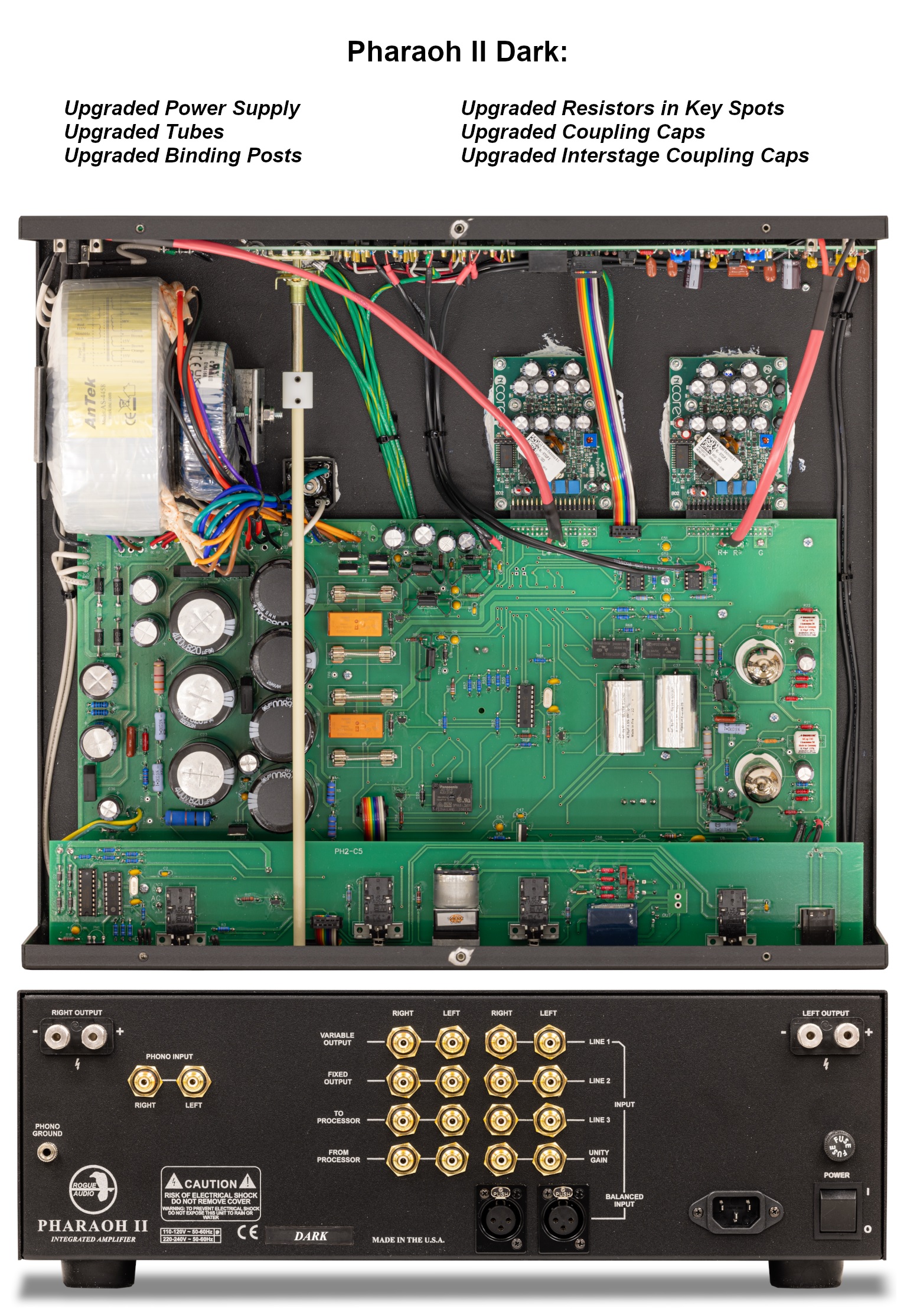 Rogue Audio Pharaoh II "DARK" Integrated Amplifier (Silver) - Image 2