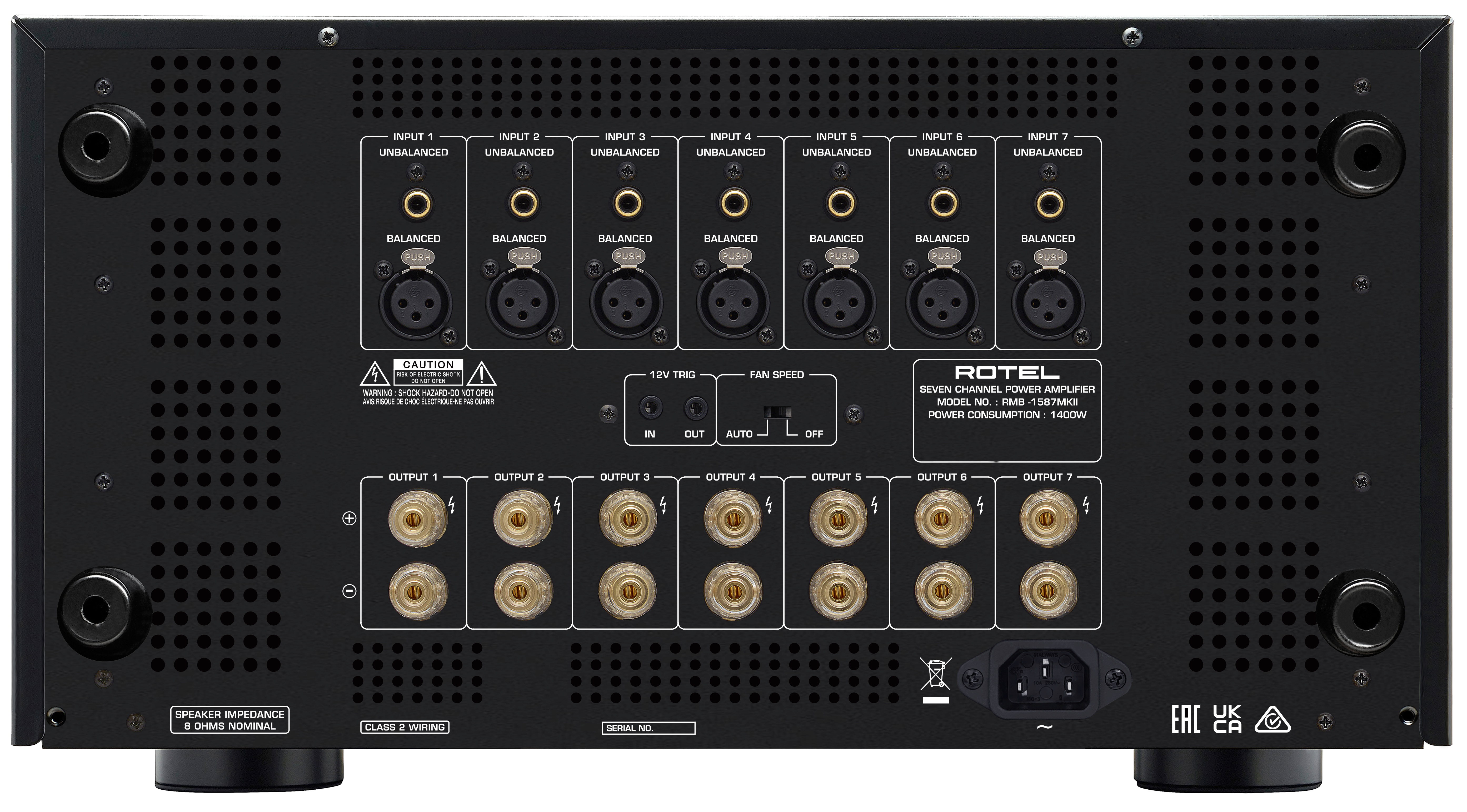 ROTEL RMB-1587MKII 7-Channel Power Amplifier (Black) - Image 2