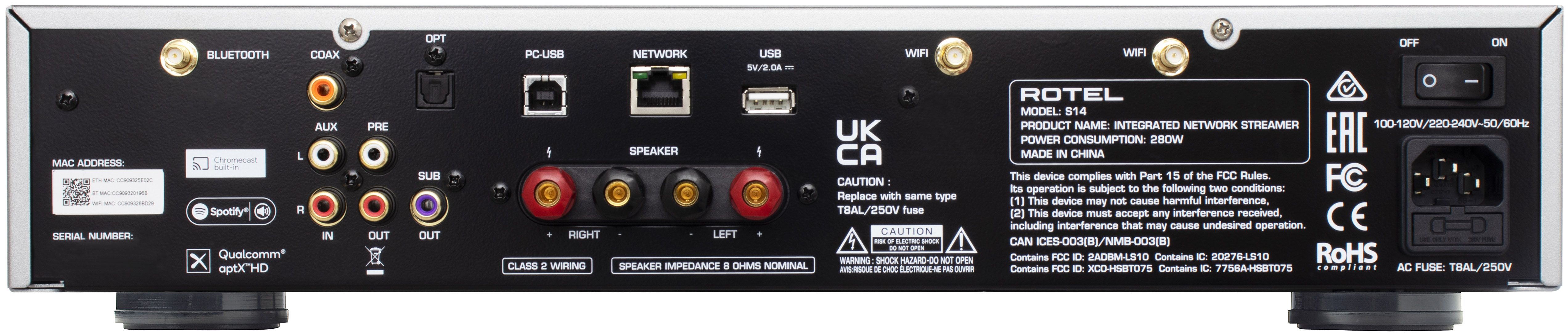 ROTEL S14 Stereo Integrated Amplifier/Network Streamer (Silver) - Image 2