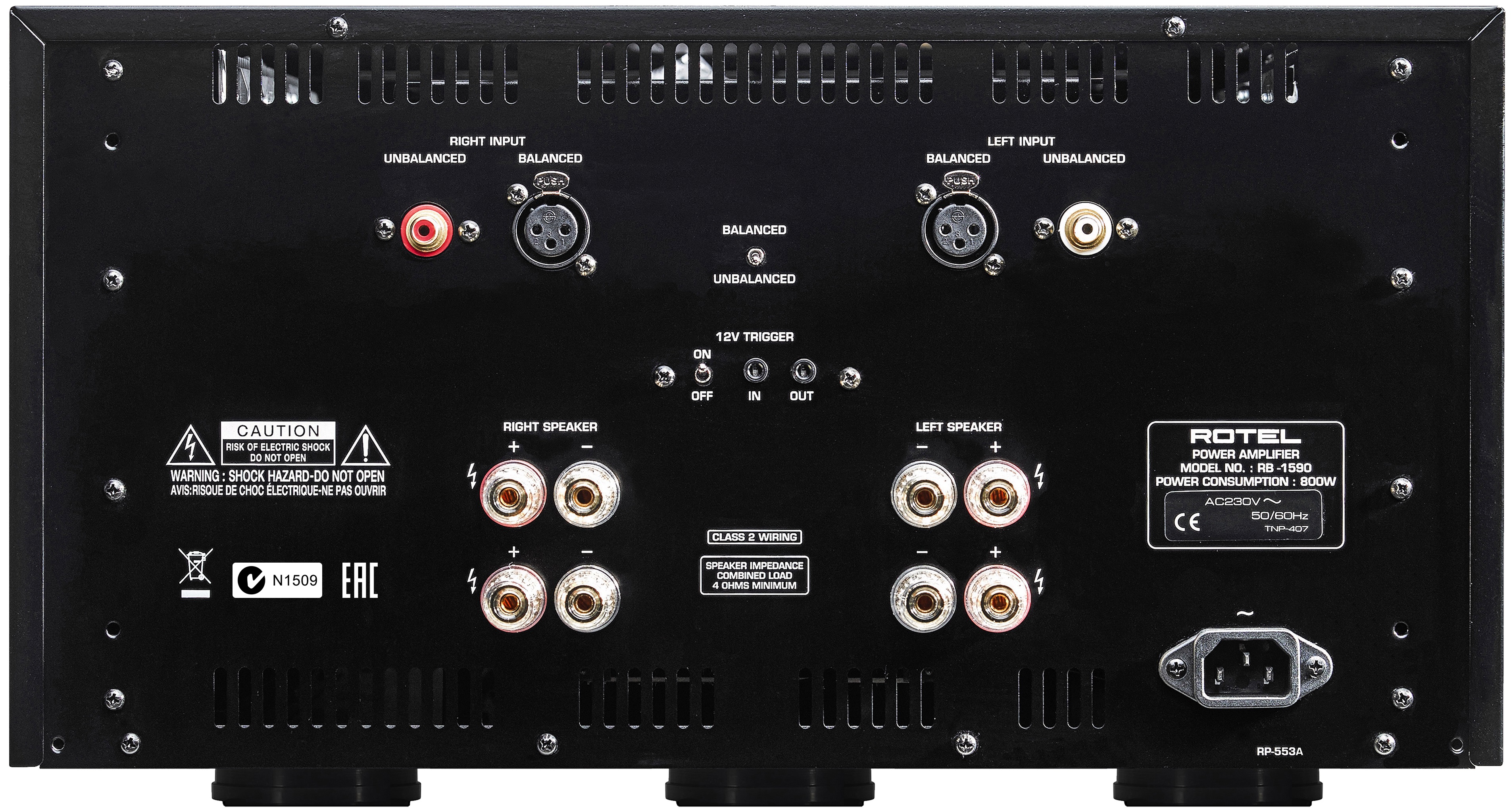 ROTEL RB-1590 Stereo Power Amplifier (Black) - Image 2