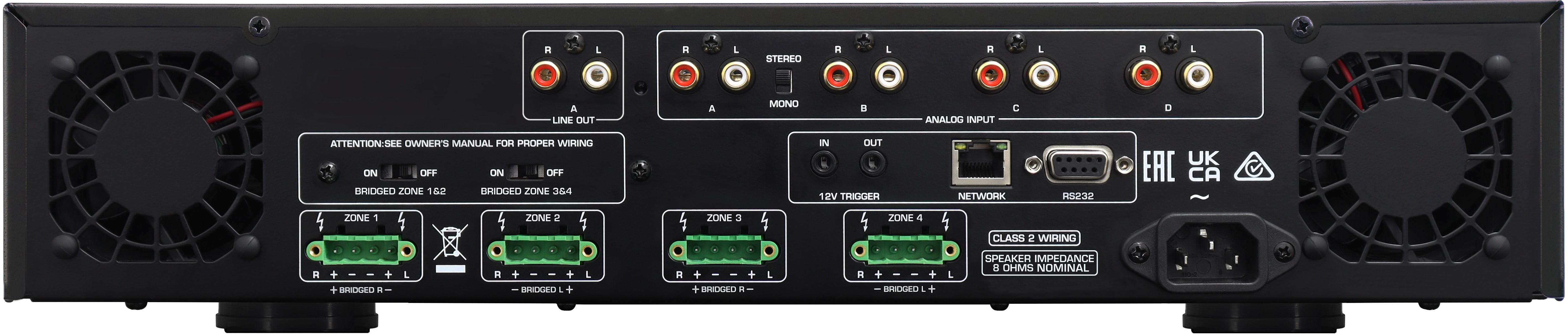 ROTEL C8 8-Channel Multi-Zone Amplifier (Black) - Image 2