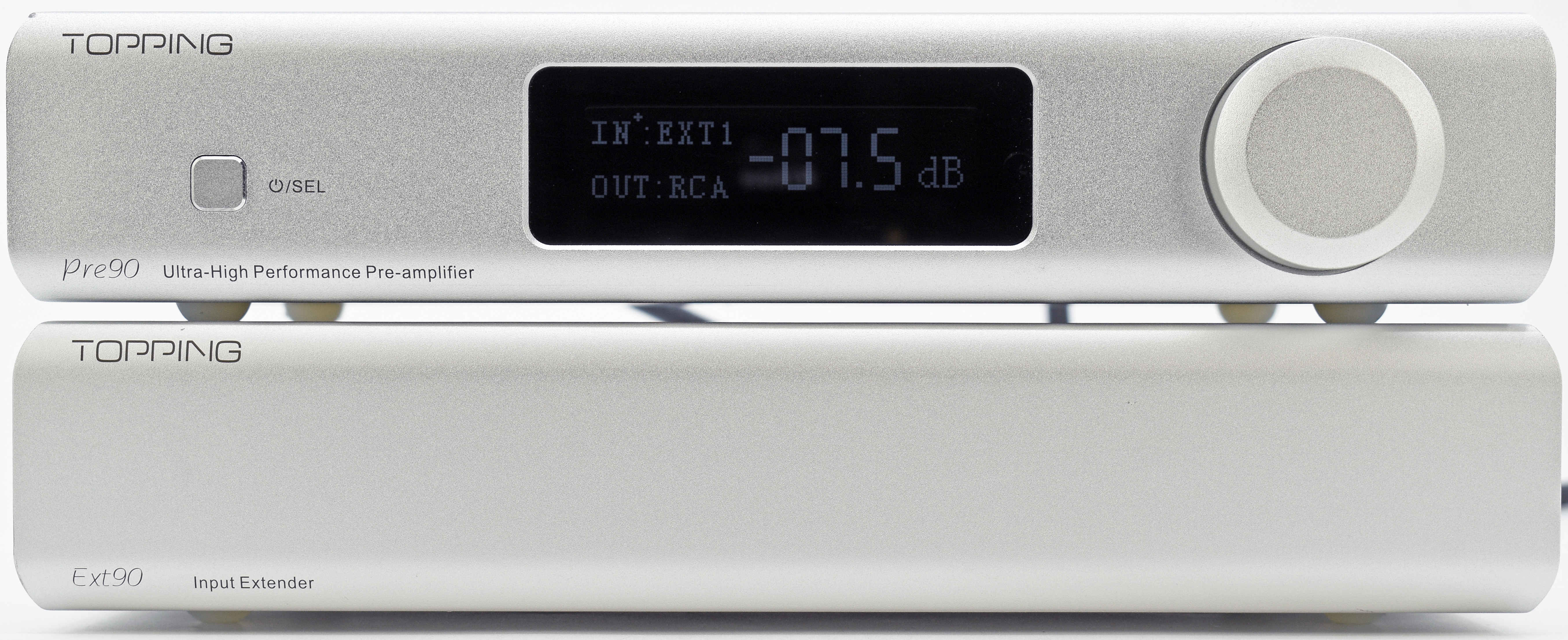 TOPPING PRE90 Preamp and EXT90 Input Extender (Silver)