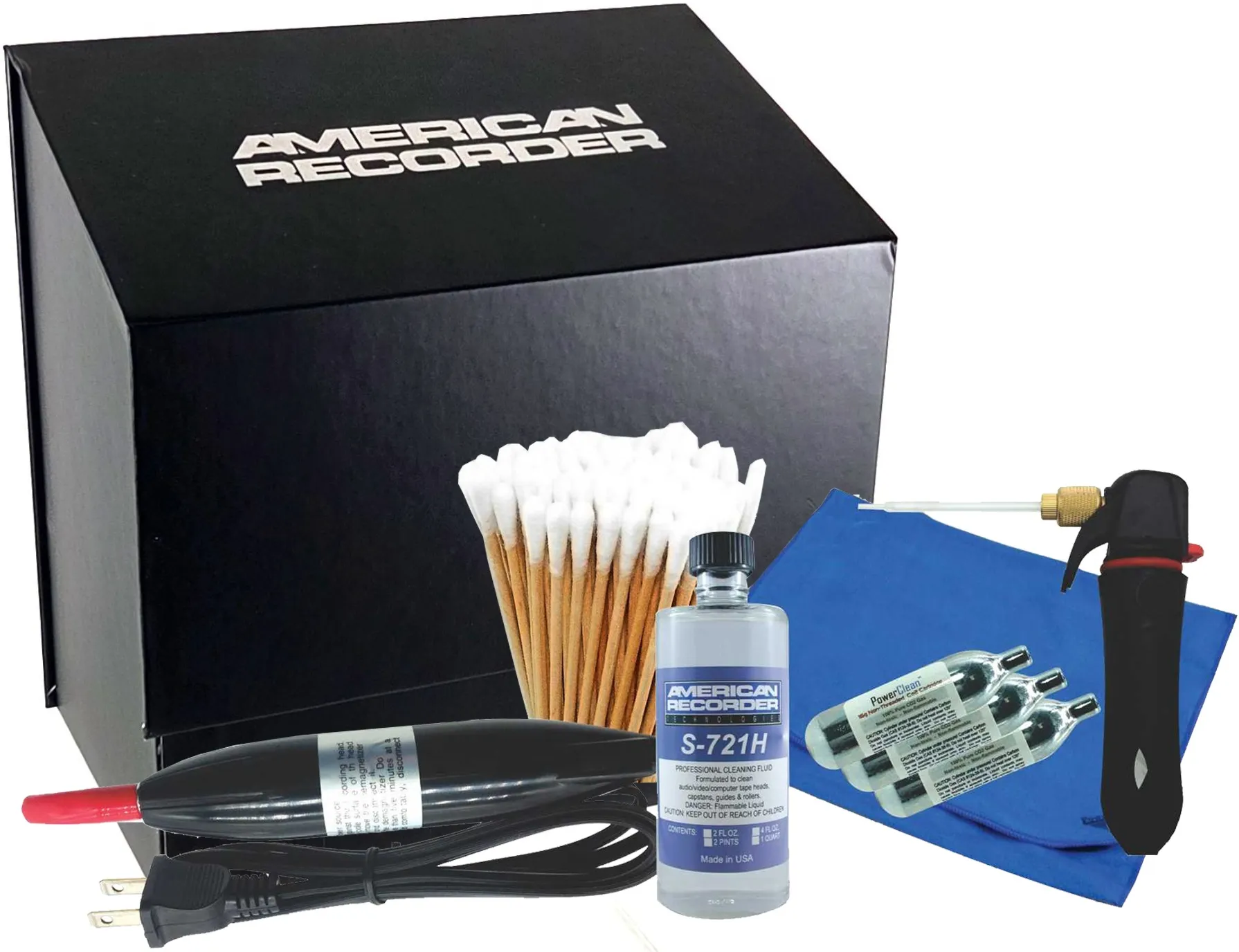 American Recorder Technologies K-161D Deluxe Tape Cleaning Kit with CO2 Gas Duster & Custom Storage Box, product image from Hifiheaven